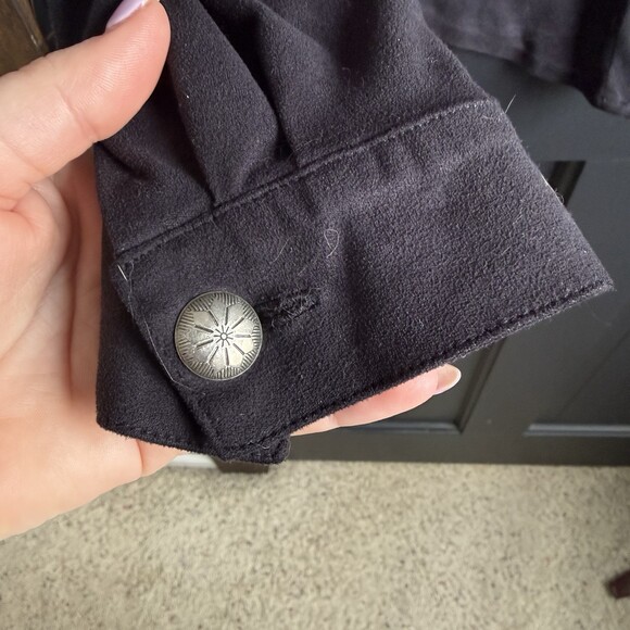 Double D Ranch Women's Size Large Black Suede Feel Button Up Western Shirt - Picture 5 of 11